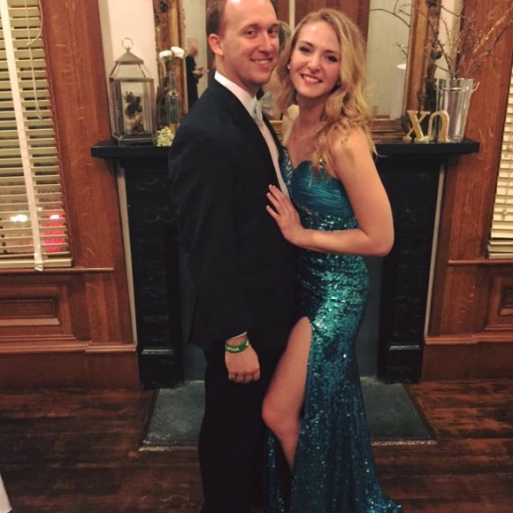 Shiny Sequined Prom Dress - Picture 5 of 6